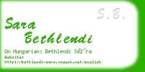 sara bethlendi business card